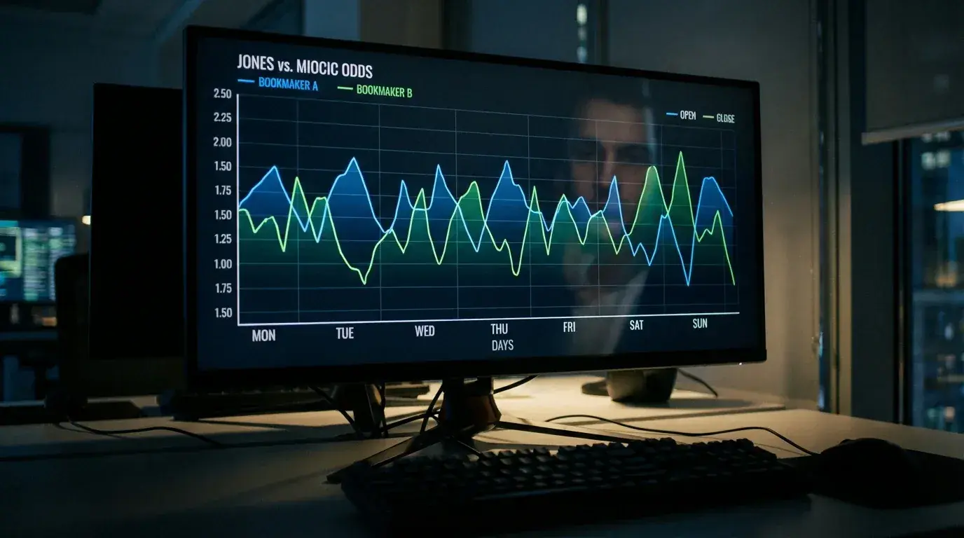 Gráfico de movimentos de odds antes de uma luta UFC